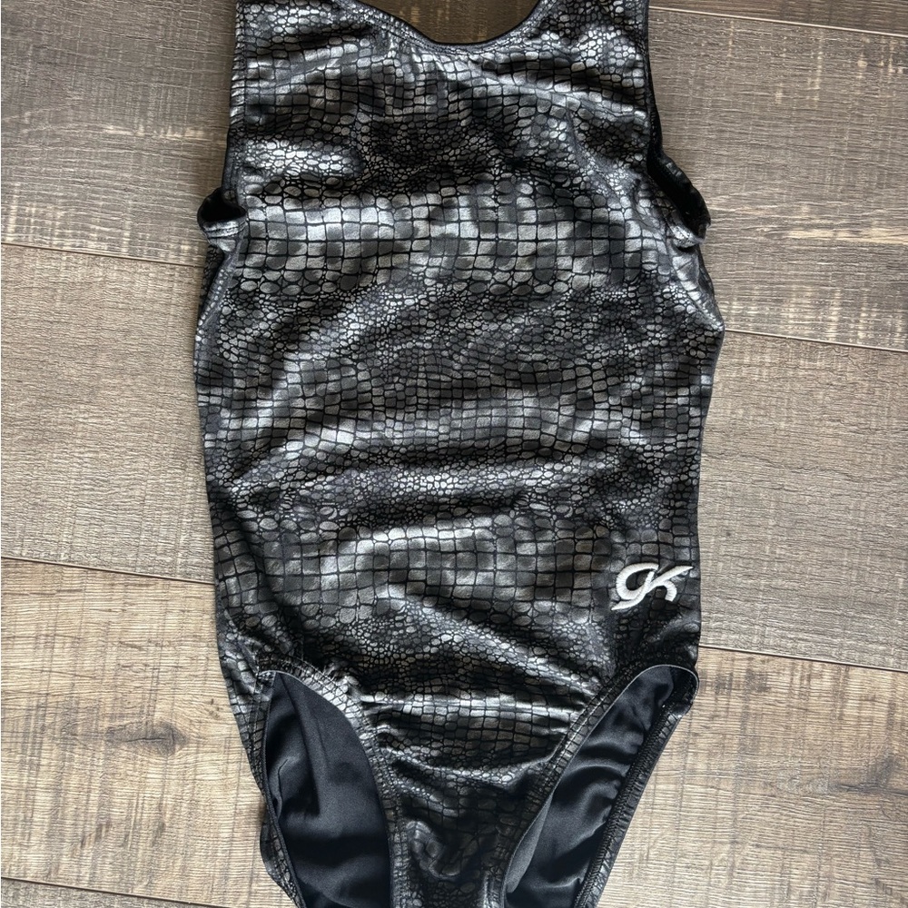 Black Snakeskin Patterned Leotard GK